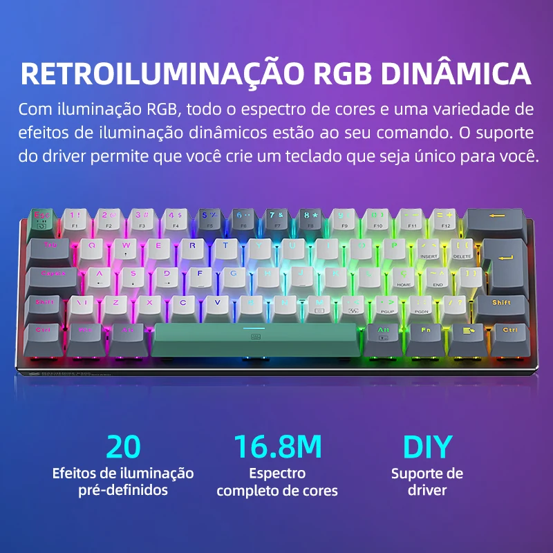 K500-B61 Wired Mechanical Keyboard - ABNT2 Layout - Image 7