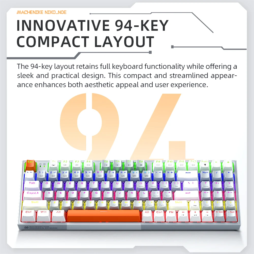 K500-B94 Wired Mechanical Keyboard (Mixed Light) - Image 7