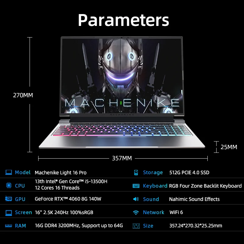 Machenike L16 Pro Gen 13 Intel (16”) Gaming Laptop - Image 9