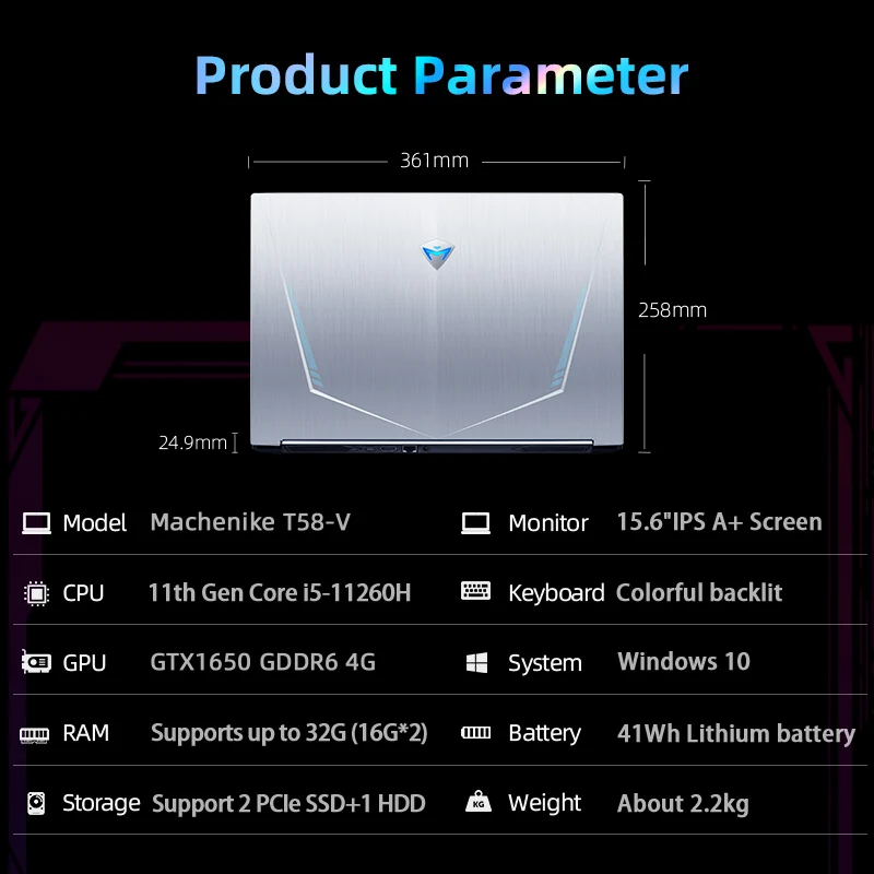 Machenike T58-VA Gen 11 Intel (15.6”) Gaming Laptop - Image 7